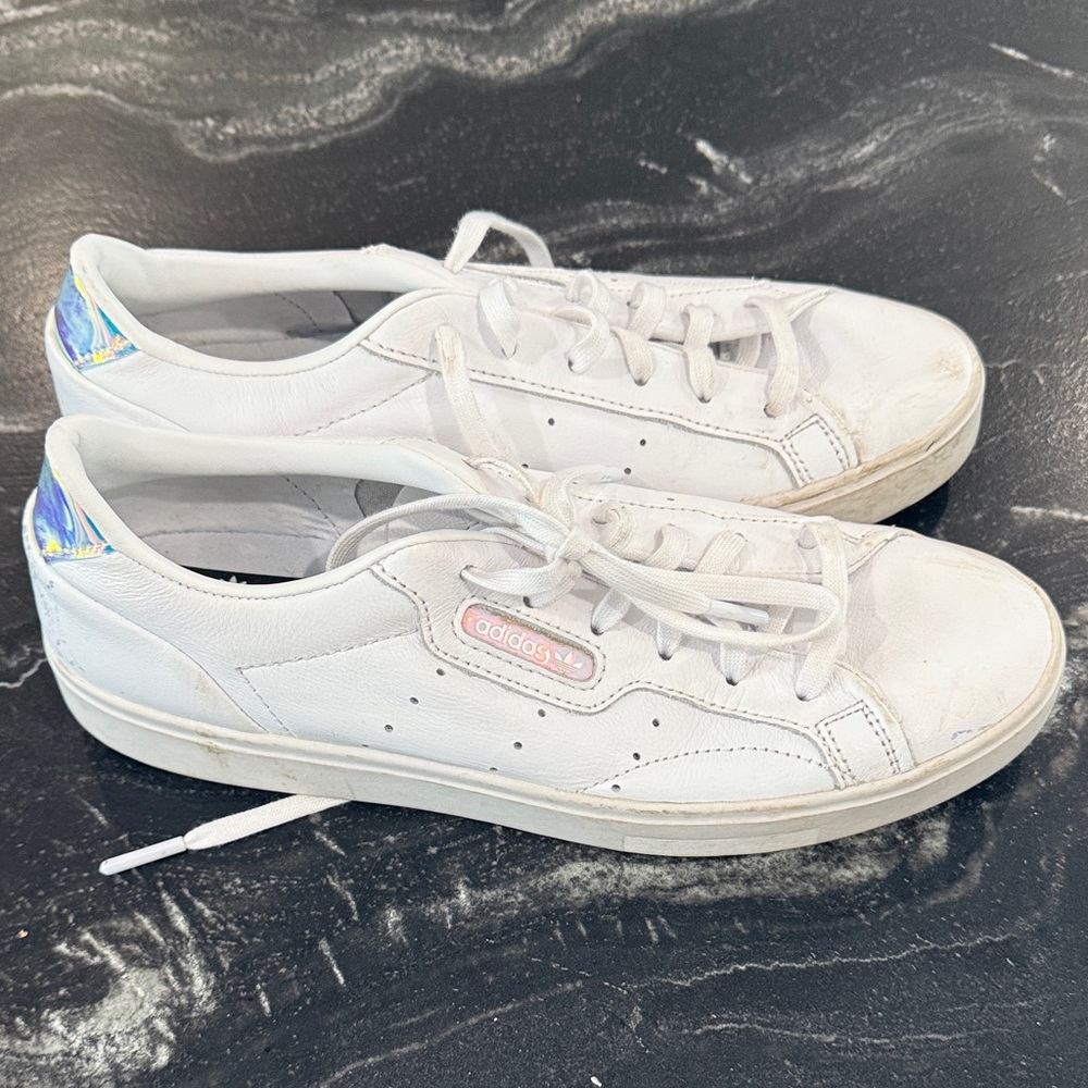Adidas Women's White and Iridescent Sneakers